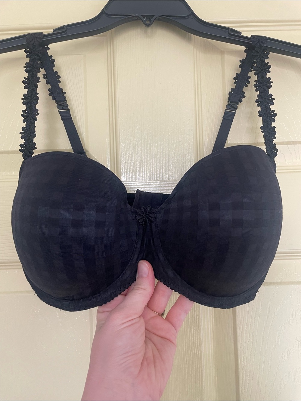 Marie Jo black lattice floral underwire bra